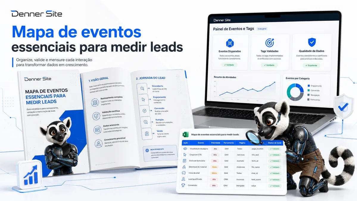 Prévia do mapa de eventos essenciais para medir leads.